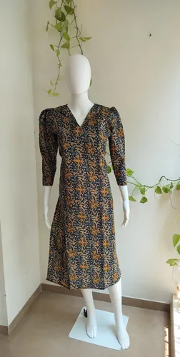  Cotton Mix Flex Kurti - Kalamkari Blue